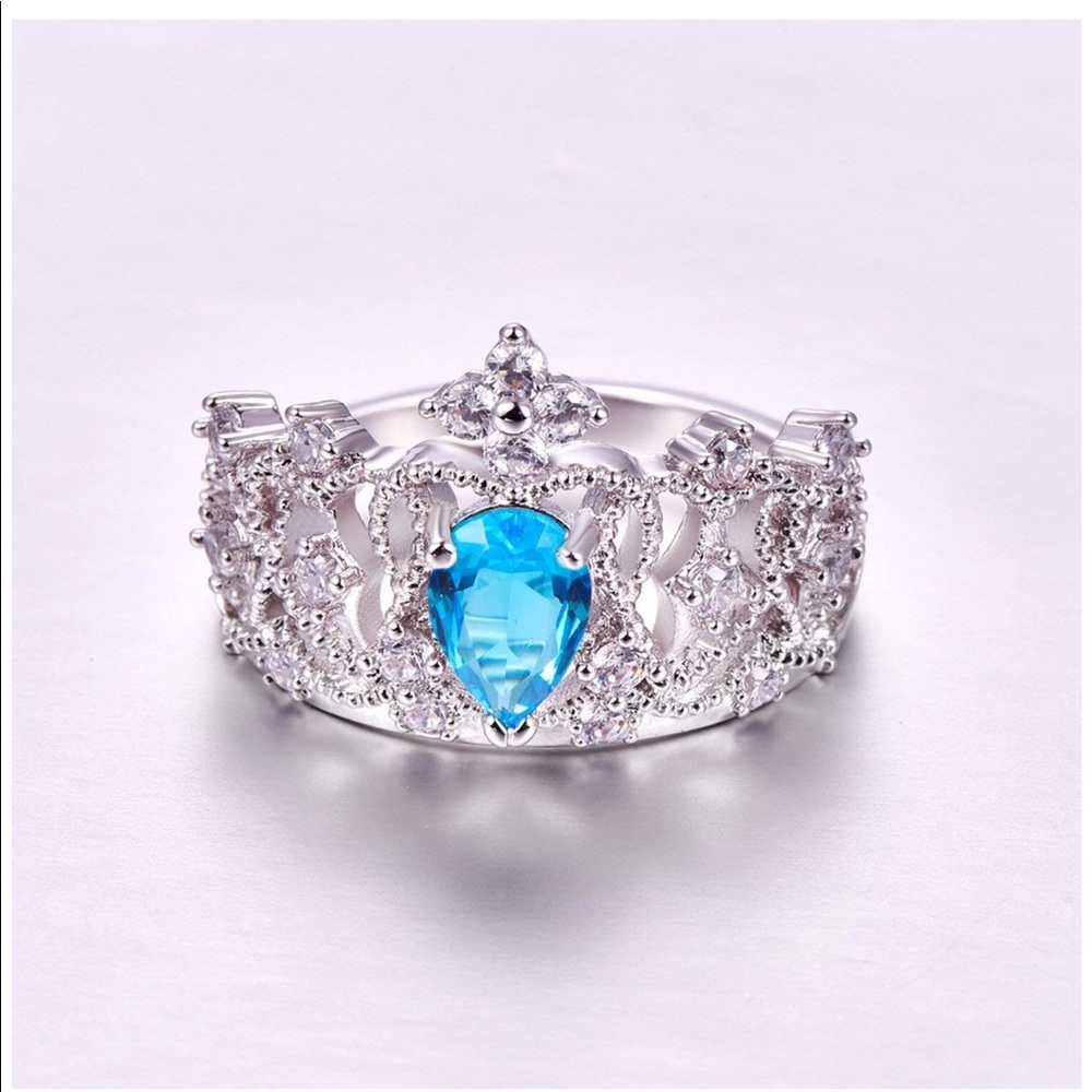 New 🛑925 Sterling Silver Tiara Crown Ring